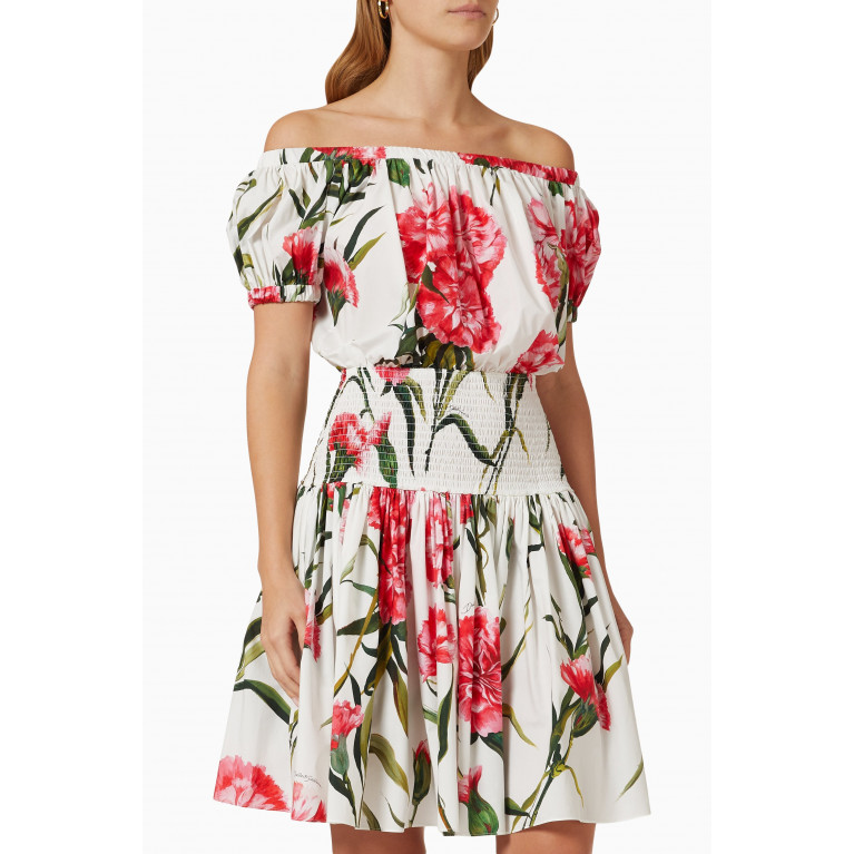 Dolce & Gabbana - Dress in Carnation-print Cotton