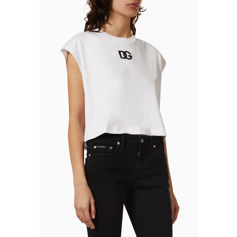 Dolce & Gabbana - Cropped Logo T-shirt in Jersey
