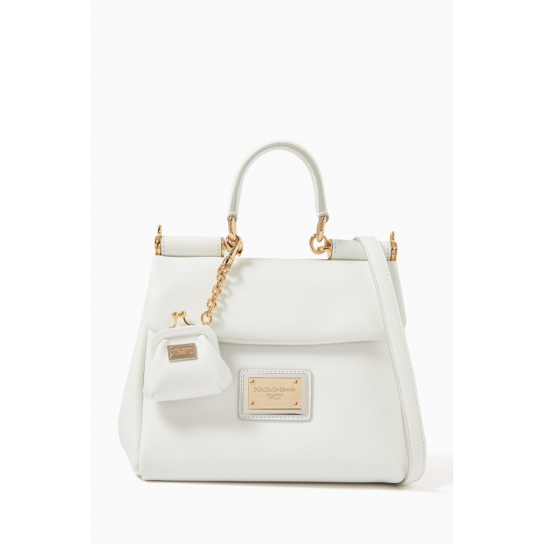 Dolce & Gabbana - Small Miss Sicily Soft Bag in Calfskin White