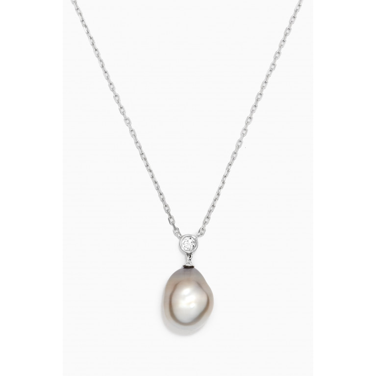 Robert Wan - Baroque Pearl Necklace with Diamond in 18kt White Gold