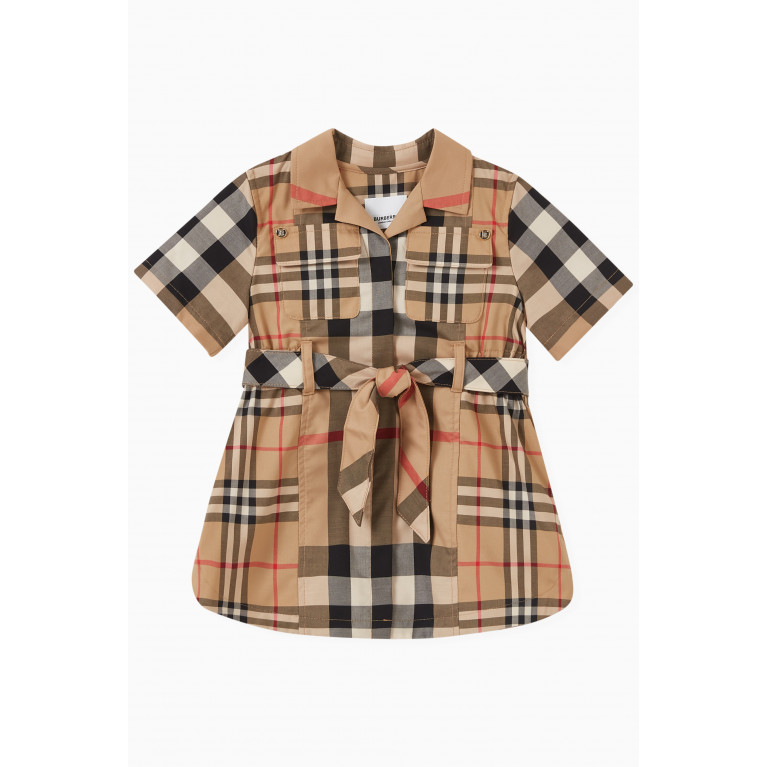 Burberry - Coltide Mixed Check Print Dress in Cotton