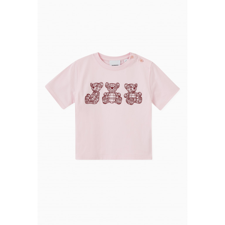 Burberry - Thomas Bear Trio Embroidered T-shirt in Cotton