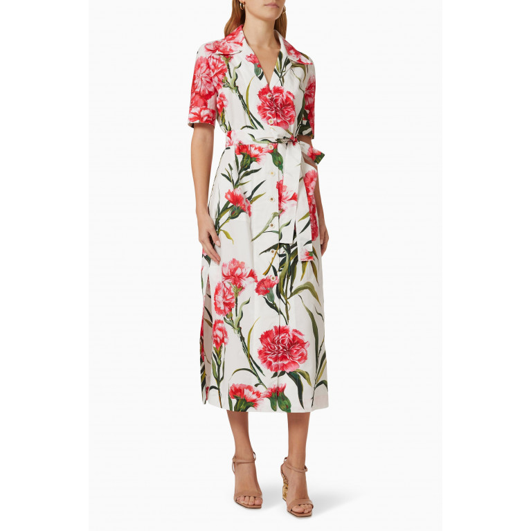 Dolce & Gabbana - Shirt Dress in Carnation-print Cotton