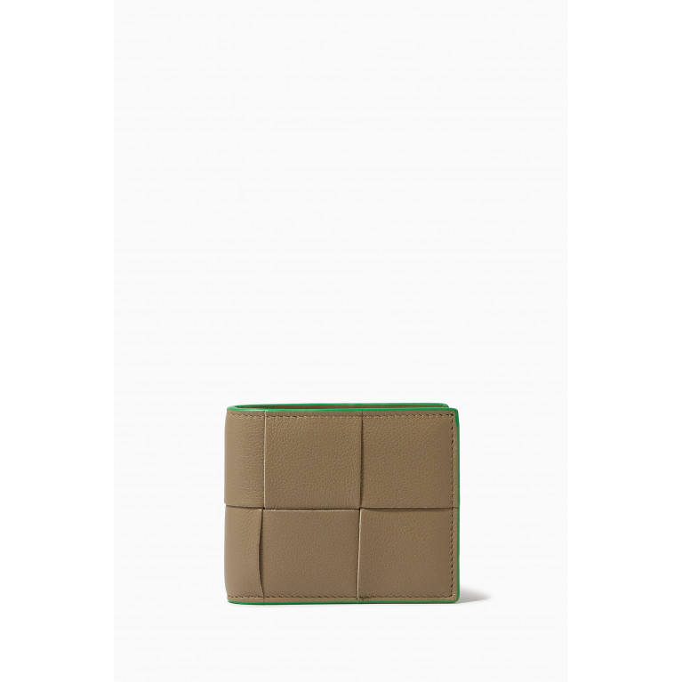 Bottega Veneta - Bi-fold Wallet in Intreccio Grained Leather