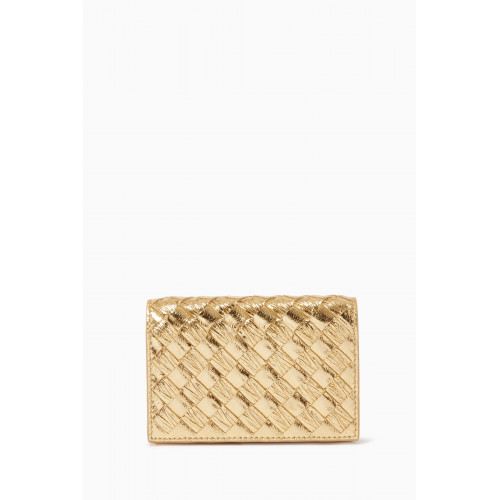 Bottega Veneta - Bi-fold Wallet in Intrecciato Metallic Nappa
