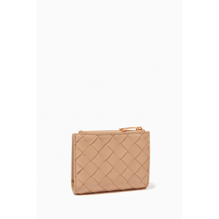 Bottega Veneta - Bi-fold Zipper Wallet in Intrecciato Leather