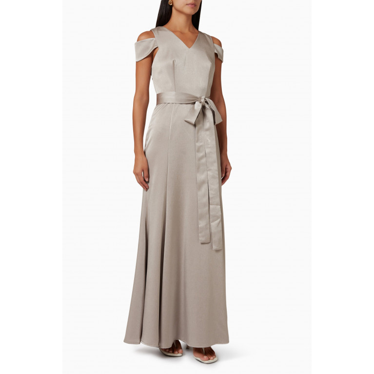 NASS - Belted Maxi Dress in Satin