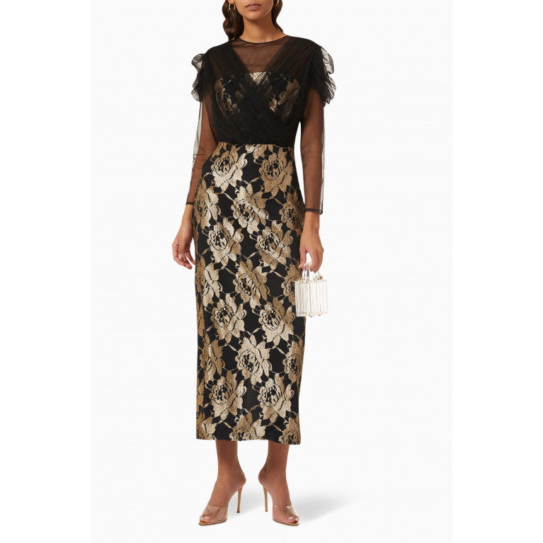 NASS - Belted Maxi Dress in Lace