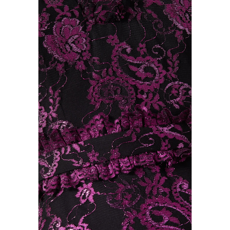 NASS - Asymmetric Midi Dress in Lace Purple