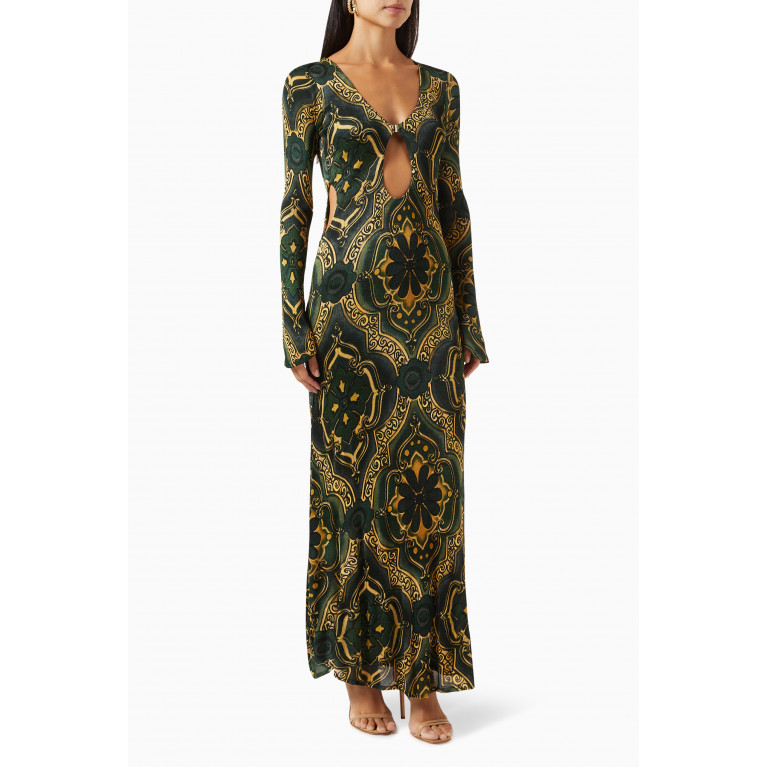 Savannah Morrow - Gardenia Printed Maxi Dress in Bamboo-knit