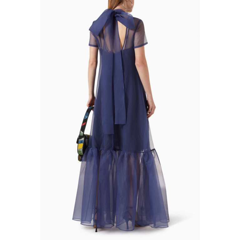 Staud - Calluna Maxi Dress in Organza Blue
