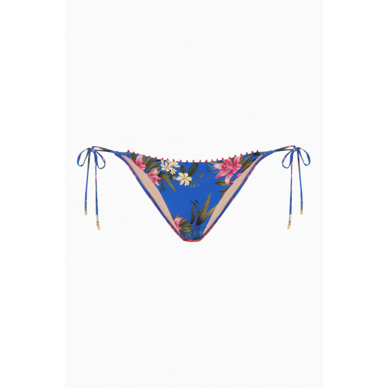 PQ Swim - Boca Embroidered Bikini Bottom in Stretch Nylon