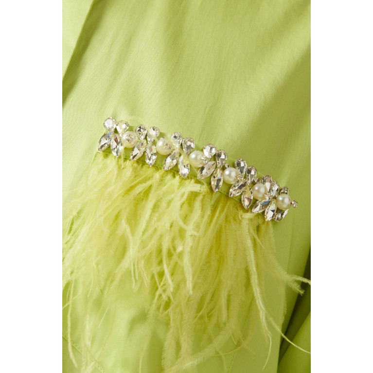 Nihan Peker - Bead-embellished Shirt Dress in Poplin