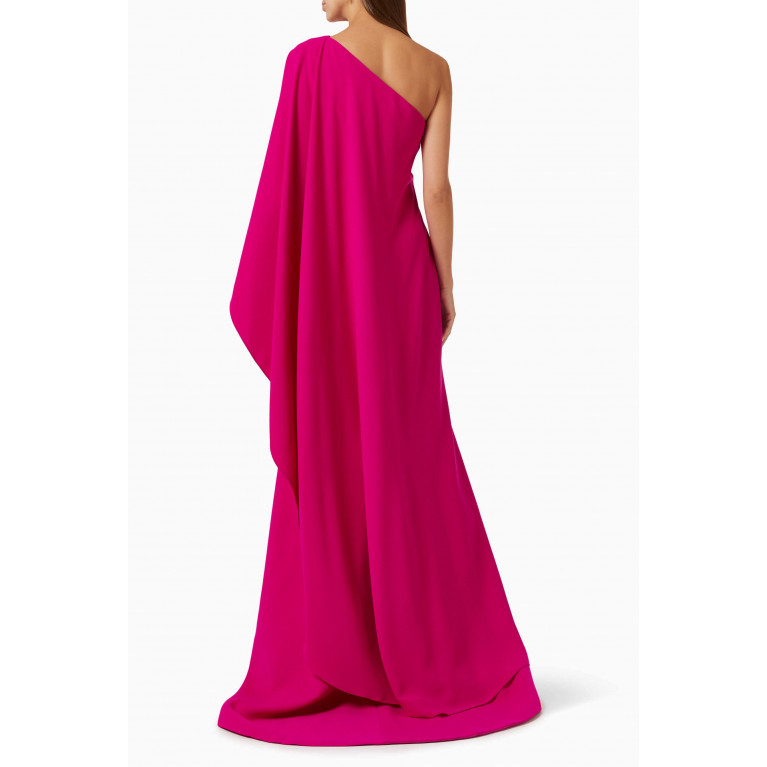 Nihan Peker - One-shoulder Cape Maxi Dress