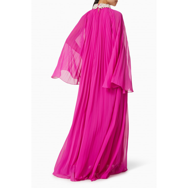 Nihan Peker - Pearl-embellished Pleated Maxi Dress