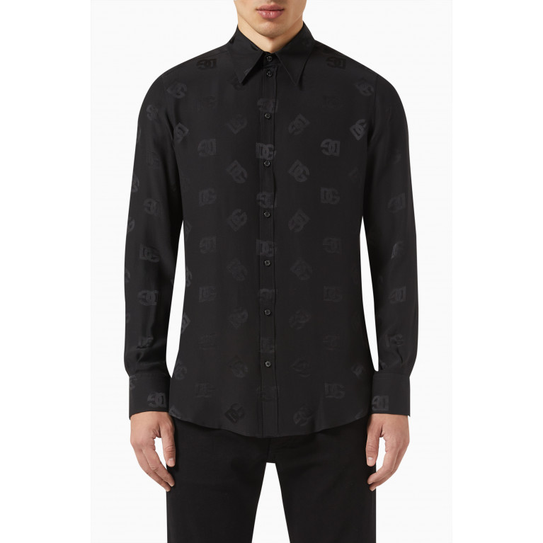 Dolce & Gabbana - Monogram Shirt in Jacquard Silk