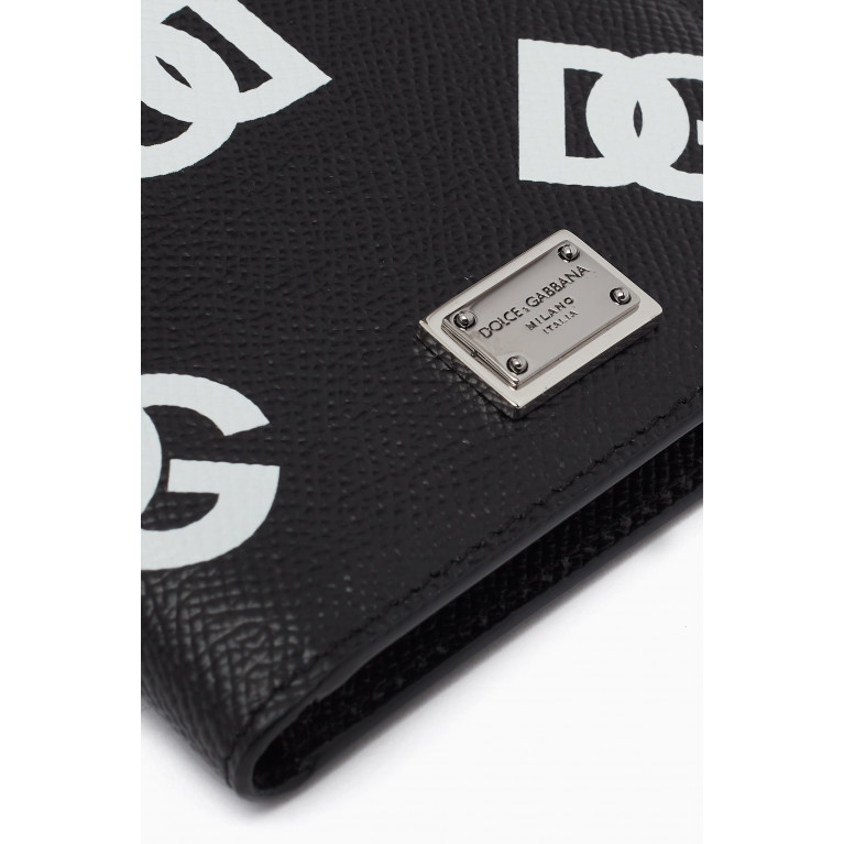 Dolce & Gabbana - DG Logo Print Billfold Wallet in Dauphine Leather