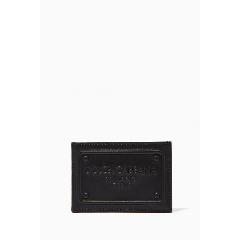 Dolce & Gabbana - Logo Plaque Cardholder in Leather Black