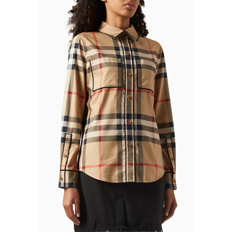Burberry - Nivi Exaggerated Check Shirt in Organic Cotton