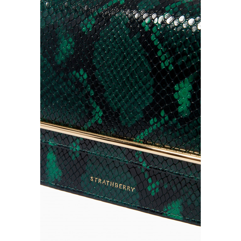 Strathberry - East West Mini Shoulder Bag in Snake Embossed Leather