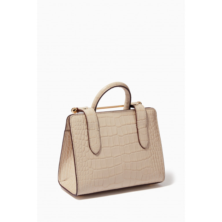 Strathberry - Nano Tote Bag in Croc Embossed Leather