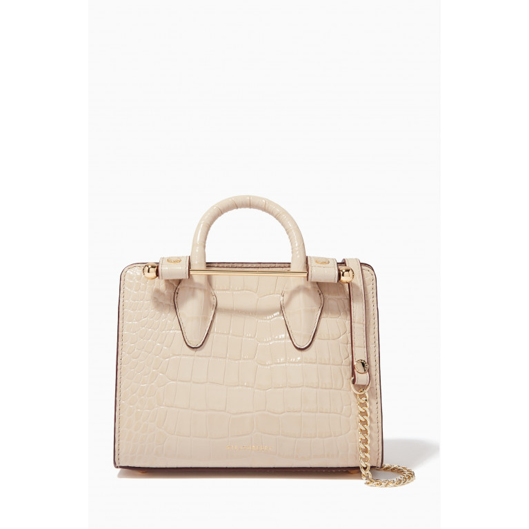Strathberry - Nano Tote Bag in Croc Embossed Leather