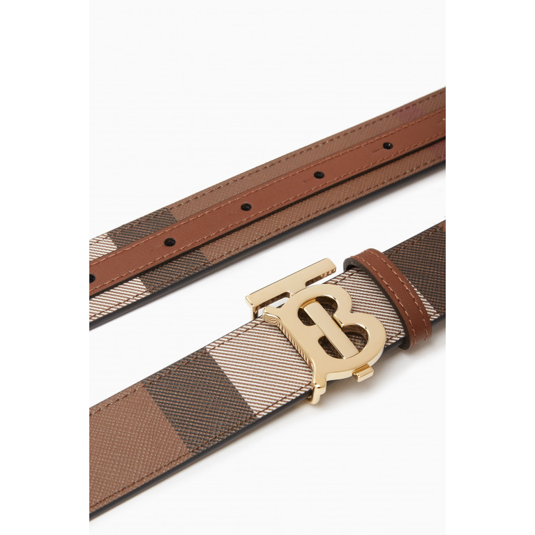 Burberry - Vintage Check Reversible Belt in Leather & Canvas