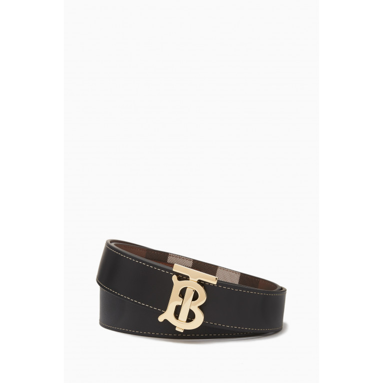 Burberry - Vintage Check Reversible Belt in Leather & Canvas