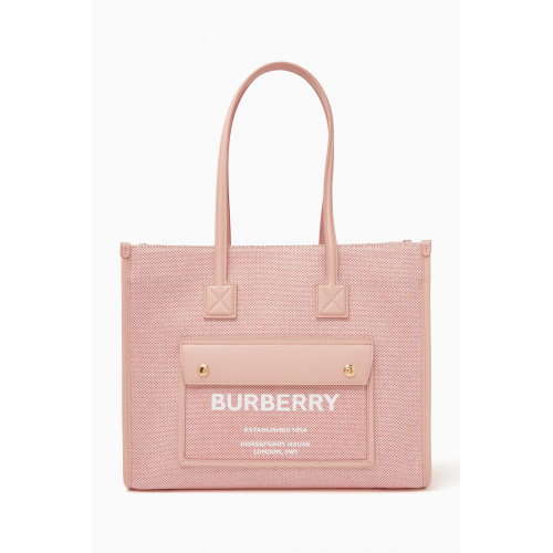 Burberry - Small Freya Tote Bag in Canvas & Leather