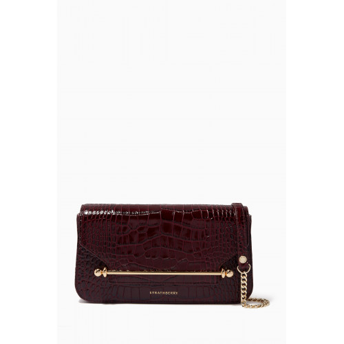 Strathberry - East/ West Baguette Clutch Bag in Croc-embossed Leather