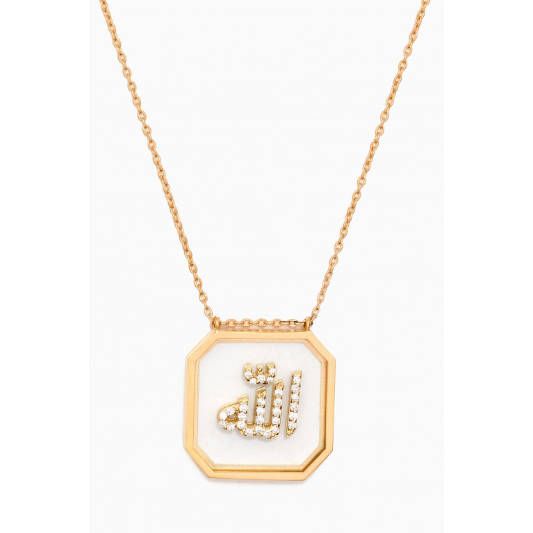 Le Petit Chato - "Allah" Diamond Necklace in 18kt Yellow Gold