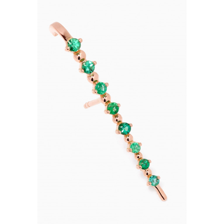 Le Petit Chato - Emerald Dot Single Earring in 18kt Rose Gold