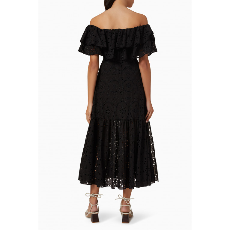 Charo Ruiz - Isabella Maxi Dress in Cotton Black