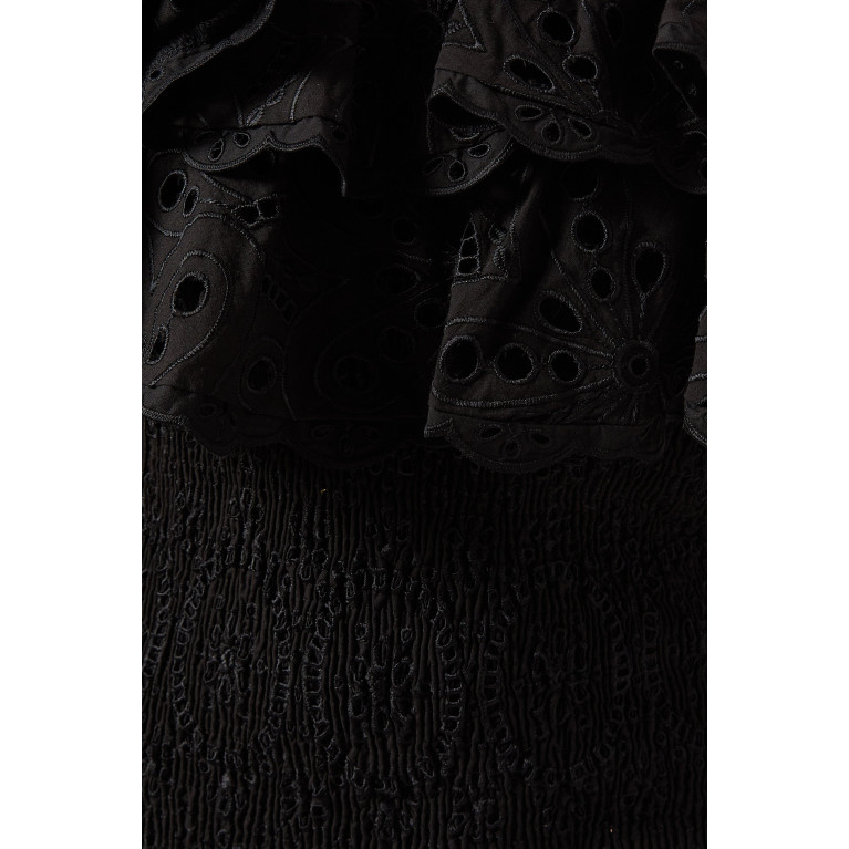 Charo Ruiz - Luisa Midi Dress in Cotton Black