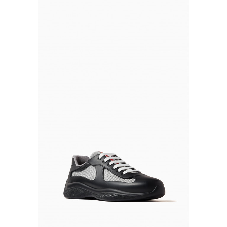 Prada - America's Cup Sneakers in Tech & Leather Black