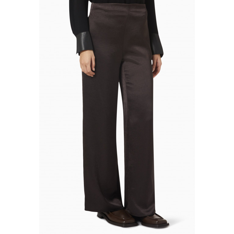 Vince - High-waisted Flared Pants in Satin