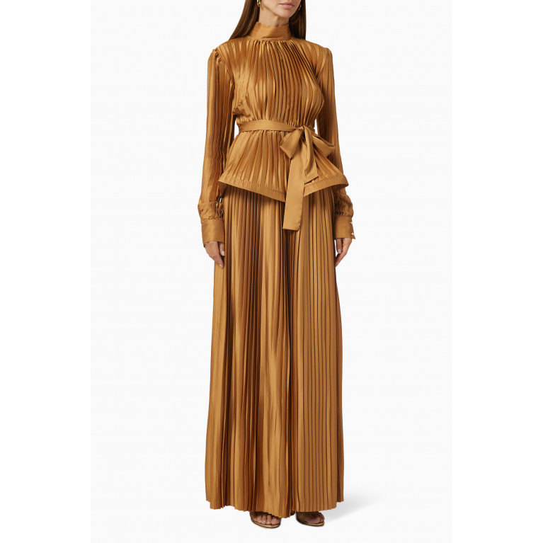 Serpil - Pleated Blouse & Pant Set in Crepe