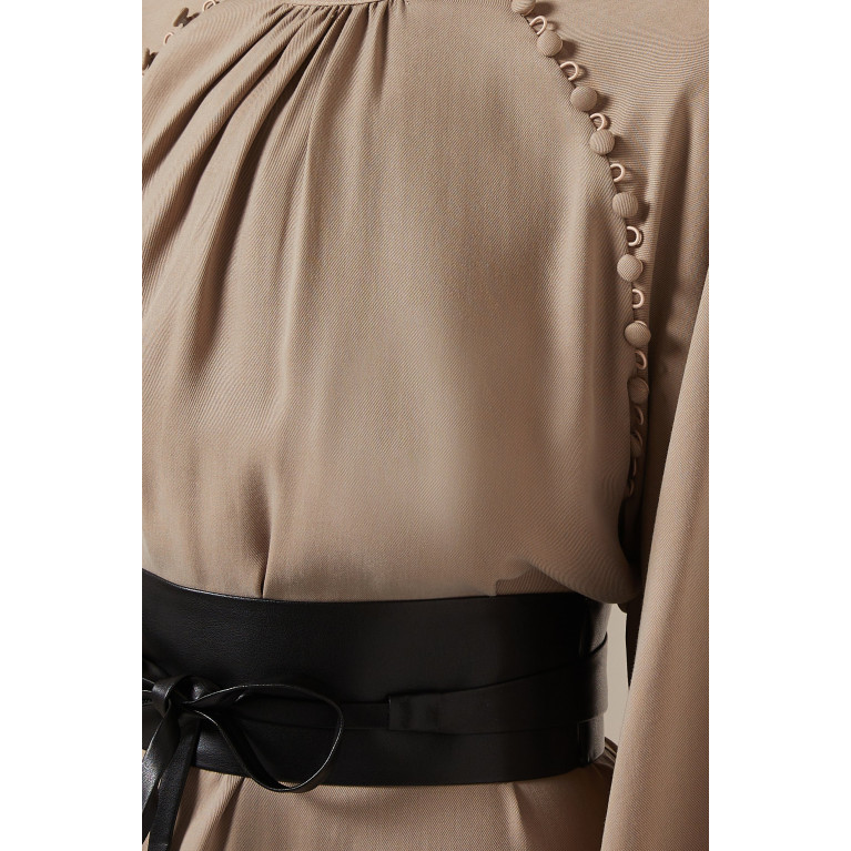 Serpil - Belted Maxi Dress Grey