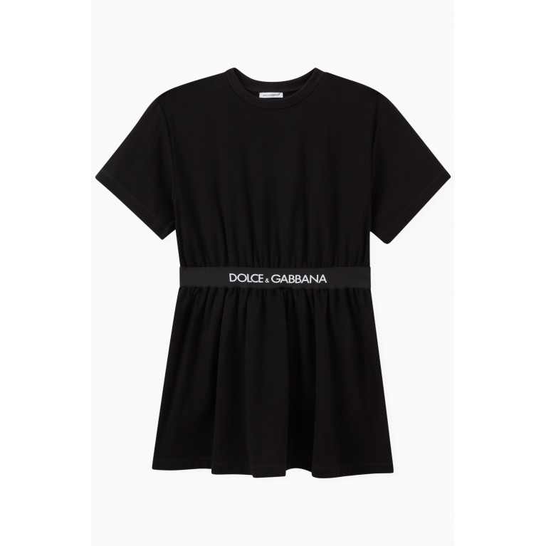 Dolce & Gabbana - Logo Waistband Dress in Cotton
