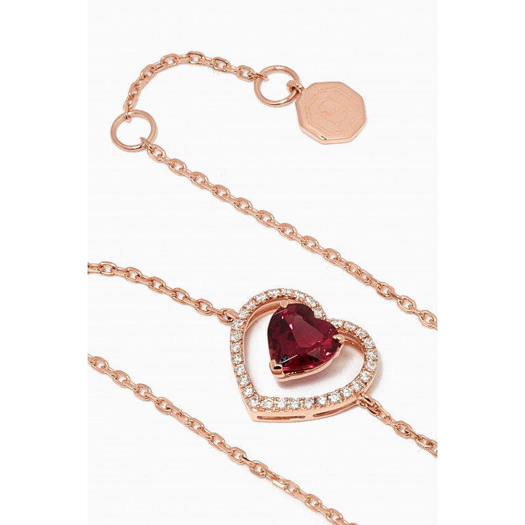 Noora Shawqi - Ratnapura Garnet & Diamond Bracelet in 18kt Rose Gold