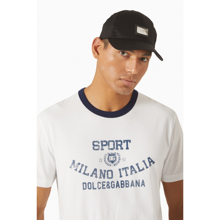 Dolce & Gabbana - Logo Plaque Baseball Cap in Nylon Black
