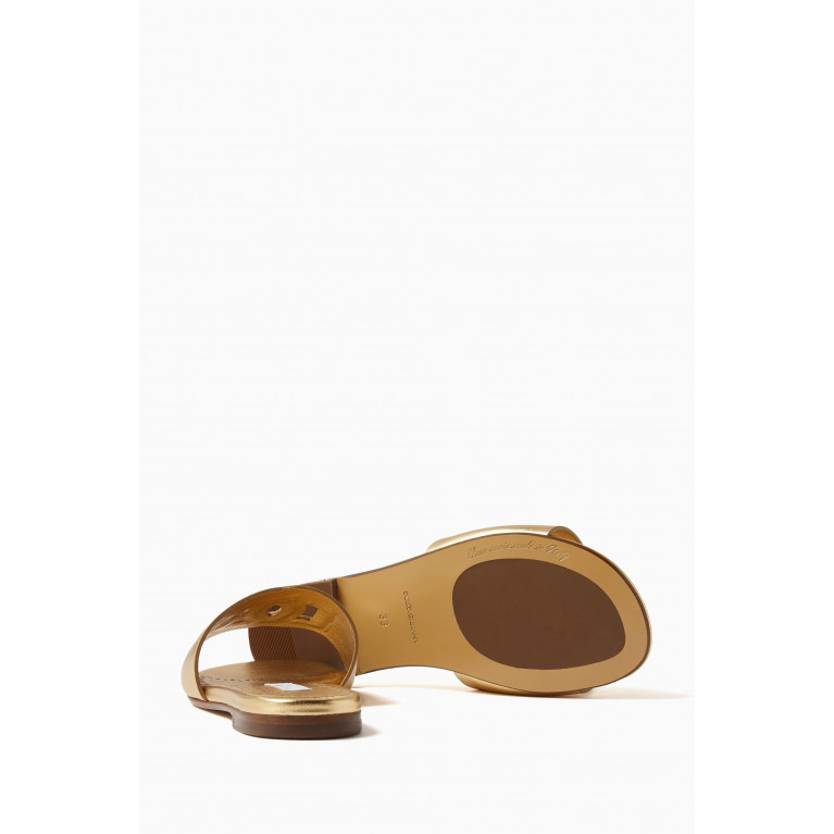 Dolce & Gabbana - Bianca Metallic Sandals in Leather Gold