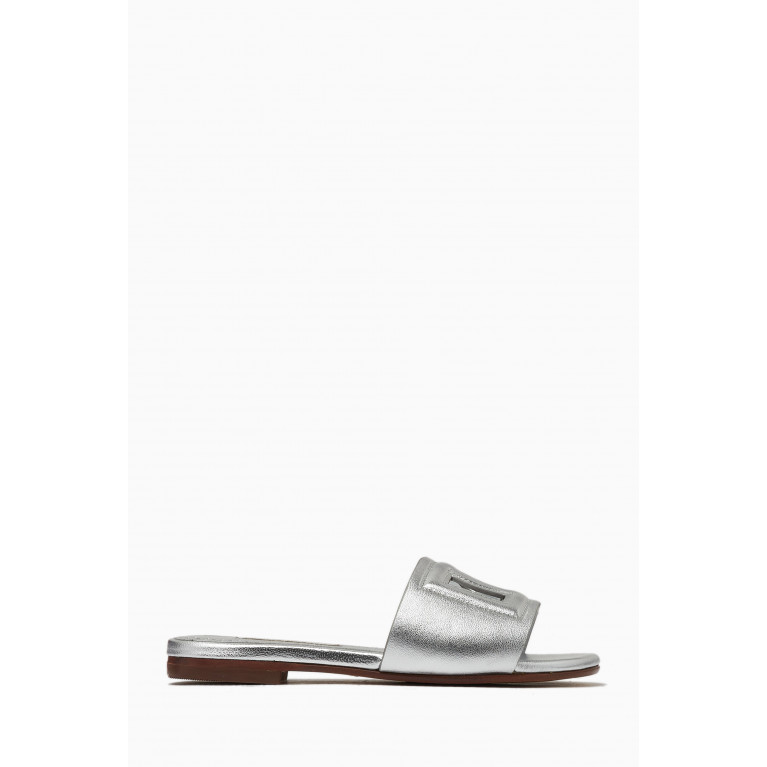 Dolce & Gabbana - Bianca Metallic Sandals in Leather Silver