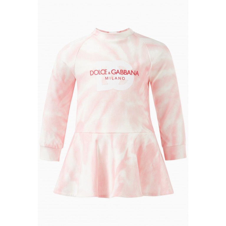 Dolce & Gabbana - Logo Tie-dye Dress in Cotton