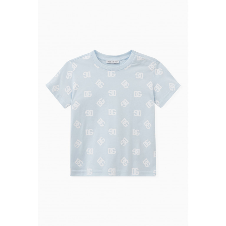 Dolce & Gabbana - Logo Print T-shirt in Cotton Blue