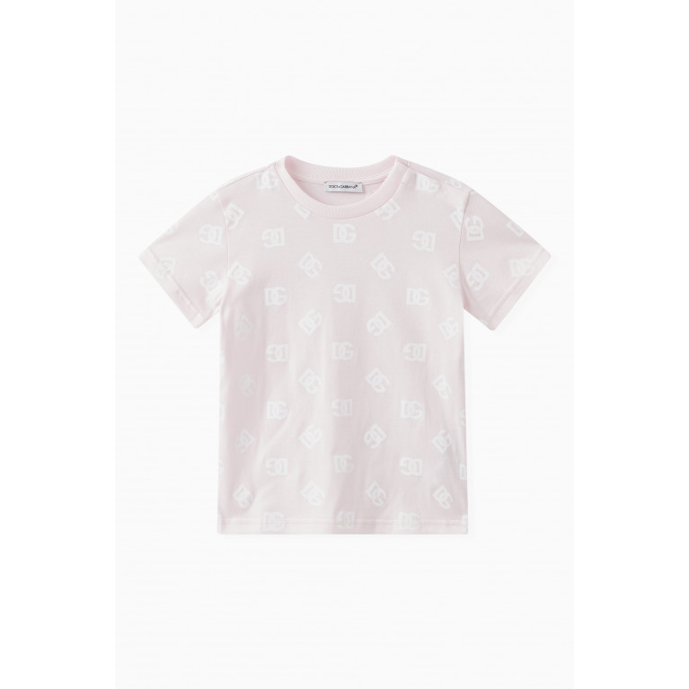 Dolce & Gabbana - Logo Print T-shirt in Cotton Pink