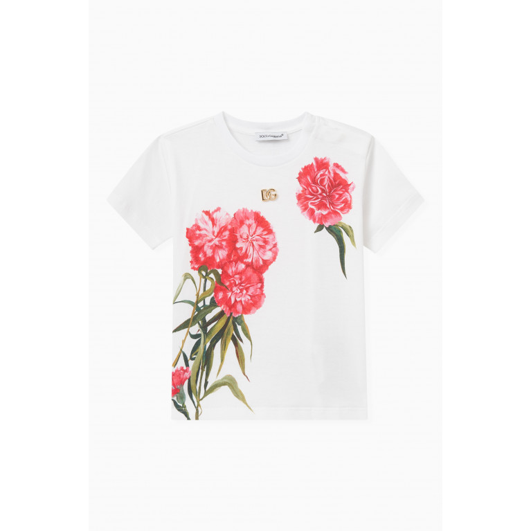 Dolce & Gabbana - Happy Garden Carnation-print T-shirt in Cotton