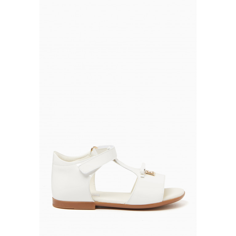 Dolce & Gabbana - DG Logo Sandals in Patent Leather White