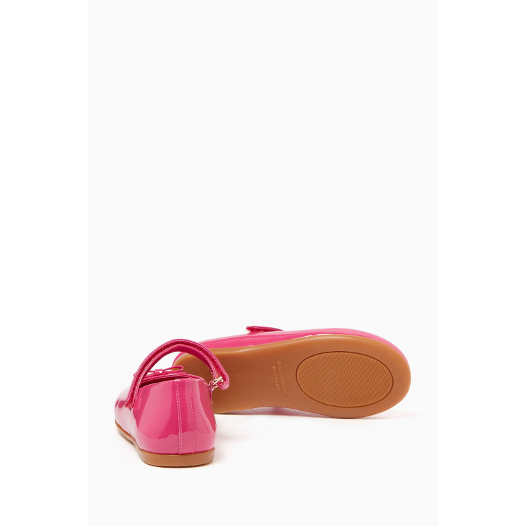 Dolce & Gabbana - DG Logo Ballerinas in Patent Leather Pink