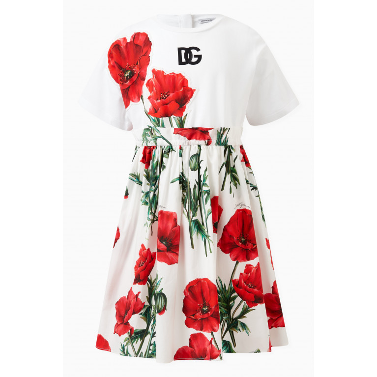 Dolce & Gabbana - Happy Garden Poppy-print Dress in Cotton-blend